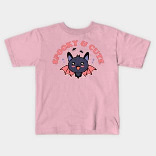 Spooky and Cute - Spooky Cute Pastel Goth Halloween Bat Kids T-Shirt